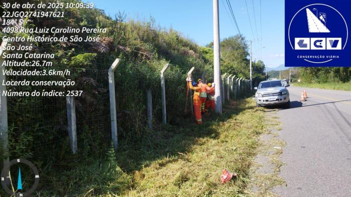 IMPLANTAÇÃO DE CERCA-Obra Arteris Litoral Sul
